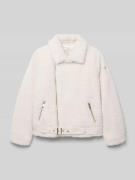 Guess Regular Fit Jacke mit Kunstfell in Ecru, Größe 152