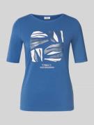 s.Oliver RED LABEL Regular Fit T-Shirt aus Baumwoll-Mix in Ocean, Größ...