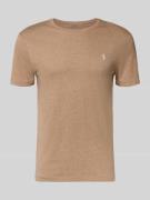 Polo Ralph Lauren T-Shirt mit Logo-Stitching in Taupe, Größe L