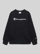 CHAMPION Sweatshirt mit Label-Print in Black, Größe 152