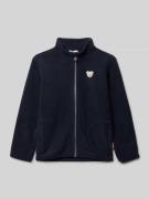 Steiff Regular Fit Fleecejacke mit Logo-Stitching in Marine, Größe 104