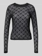 Noisy May Longsleeve mit Lochstickerei Modell 'JUDITH' in Black, Größe...