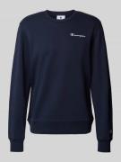 CHAMPION Sweatshirt mit Label-Stitching in Marine, Größe L