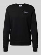 CHAMPION Sweatshirt mit Label-Stitching in Black, Größe L
