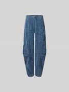 ROTATE Loose Fit Jeans mit Raffungen in Jeansblau, Größe 34