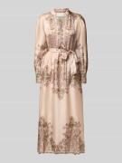 Neo Noir Midikleid mit Paisley-Muster Modell 'Nova' in Rose, Größe 38