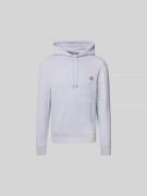 MAISON KITSUNÉ Hoodie mit Label-Stitching in Hellgrau Melange, Größe L