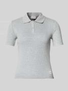 Calvin Klein Jeans Slim Fit Poloshirt mit Label-Detail in Hellgrau Mel...