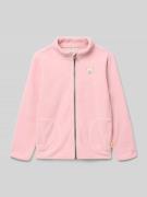 Steiff Fleecejacke mit Motiv-Stitching in Rosa, Größe 98