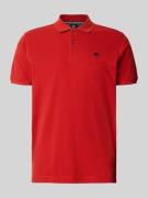 Lerros Poloshirt mit Label-Stitching in Rot, Größe L
