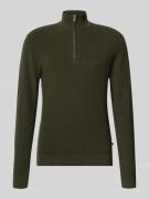 Matinique Strickpullover mit Troyer-Kragen Modell 'lagoon' in Dunkelgr...