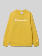 CHAMPION Sweatshirt mit Label-Print in GELB, Größe 128