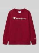 CHAMPION Sweatshirt mit Label-Print in Dunkelrot, Größe 152