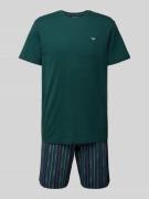 Emporio Armani Pyjama mit Logo-Stitching in Bottle, Größe S
