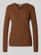 Christian Berg Woman Strickpullover mit V-Ausschnitt in Cognac, Größe ...