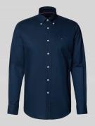 Tommy Hilfiger Regular Fit Businesshemd aus reiner Baumwolle in Marine...