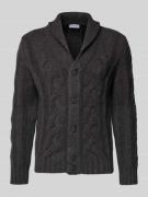 GRAN SASSO Strickjacke mit Knopfleiste in Anthrazit, Größe 50