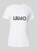 Liu Jo White T-Shirt mit Label-Print in Weiss, Größe L