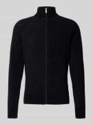 JAKE*S STUDIO MEN Strickjacke mit Stehkragen in Black, Größe L
