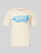 Jack & Jones T-Shirt mit Label-Print in Offwhite, Größe L