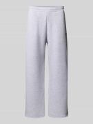 REVIEW Sweatpants mit elastischem Bund in Hellgrau Melange, Größe L