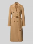 Marella Leinenmantel mit Bindegürtel Modell 'ARA' in Camel, Größe 34