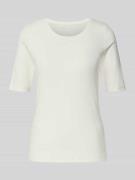 Tom Tailor Regular Fit T-Shirt aus Baumwoll-Mix in Weiss, Größe L