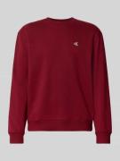 Calvin Klein Jeans Sweatshirt mit Label-Stitching in Bordeaux, Größe X...