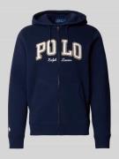 Polo Ralph Lauren Sweatjacke mit Label-Stitching in Marine, Größe L