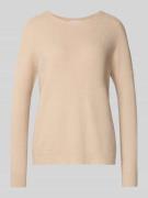 Rich & Royal Strickpullover mit gerippten Abschlüssen in Sand, Größe L