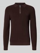 MCNEAL Strickpullover mit Reverskragen in Schoko Melange, Größe XXL