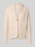 Christian Berg Woman Strickjacke mit Reverskragen in Stein, Größe L