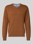 Fynch-Hatton Strickpullover mit Logo-Detail in Mittelbraun, Größe L