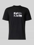 CK Calvin Klein T-Shirt mit Label-Print in Black, Größe L