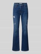 MAC Straight Leg Jeans im Destroyed-Look Modell 'Laura' in Blau, Größe...