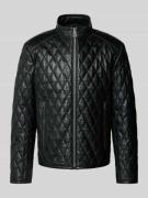 JOOP! Collection Lederjacke mit Strukturmuster in Black, Größe 46