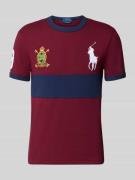 Polo Ralph Lauren T-Shirt mit Label-Stitching in Bordeaux, Größe L