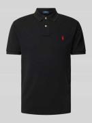 Polo Ralph Lauren Poloshirt mit Label-Stitching in Black, Größe L