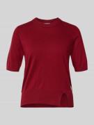 Liu Jo White Strickshirt mit Rundhalsausschnitt in Dunkelrot, Größe M