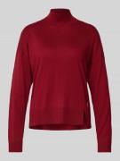 Liu Jo White Strickpullover mit Stehkragen in Dunkelrot, Größe L