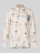 Emily Van den Bergh Regular Fit Bluse mit Manschetten in Beige, Größe ...