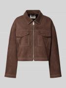 Only Oversized Jacke in Wildleder-Optik Modell 'STINA' in Schoko, Größ...