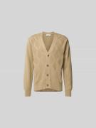 Officine Générale Regular Fit Jacke in Strick-Optik in Beige, Größe L