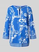Marc Cain Regular Fit Bluse mit Schlüsselloch-Ausschnitt in Royal, Grö...