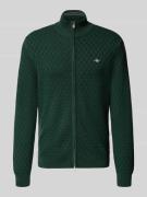 Gant Strickjacke mit Strukturmuster in Dunkelgruen, Größe L