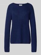 Fynch-Hatton Strickpullover mit gerippten Abschlüssen in Marine, Größe...