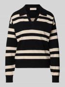 FREE/QUENT Strickpullover mit Umlegekragen Modell 'FLOW' in Black, Grö...