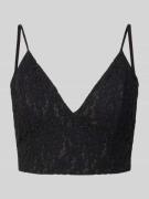 Jake*s Cocktail Cropped Trägertop mit V-Ausschnitt in Black, Größe 32