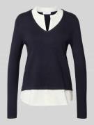 comma Strickpullover mit Strukturmuster in Marine, Größe 36