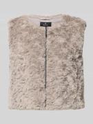 monari Weste aus Teddyfell mit Reißverschluss in Taupe, Größe 40